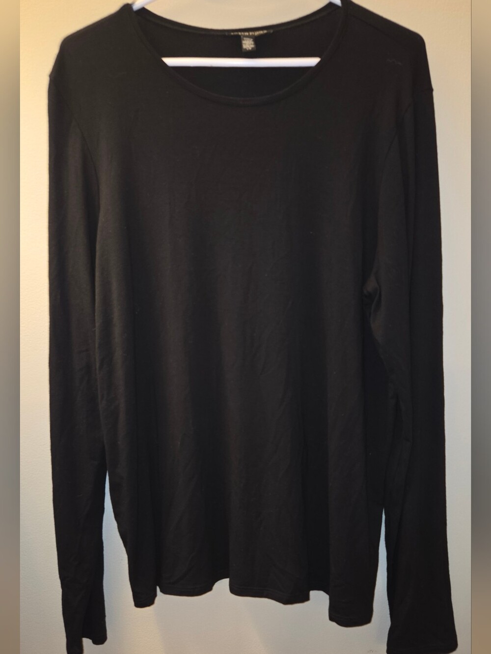 Eileen Fisher Black Long Sleeve Crew Neck Tee Size Large